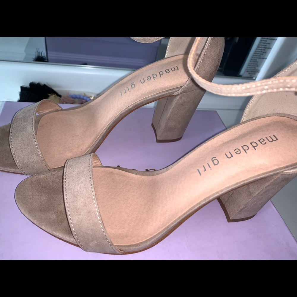 Nude madden girl block heel